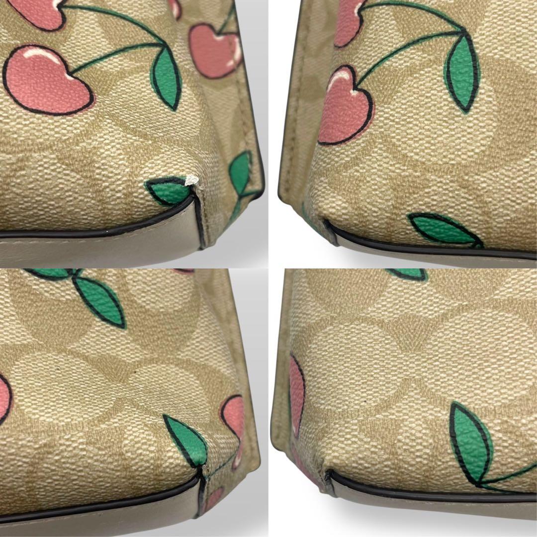 極美品✨️コーチ 2way ショルダーバッグ モリー PVC レザー チェリー柄