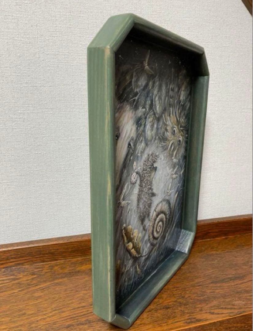 秋の感謝セール♪ロシア雑貨『霧の中のハリネズミ』飾り皿木製トレー マトリョーシカ