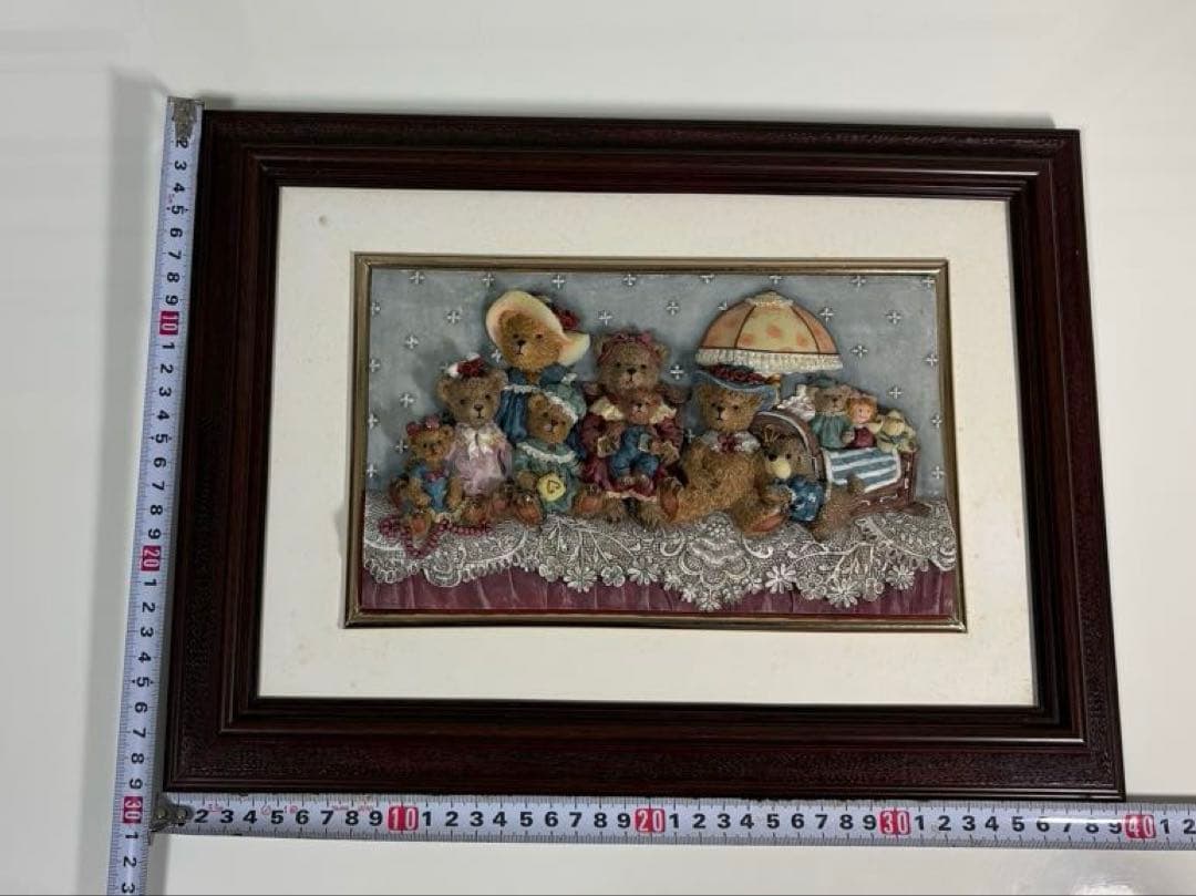 レトロ/アンティーク❤︎クマ/くま/熊❤︎立体アートフレーム❤︎フィギュア風立体額