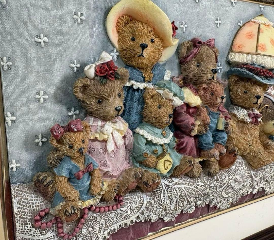 レトロ/アンティーク❤︎クマ/くま/熊❤︎立体アートフレーム❤︎フィギュア風立体額