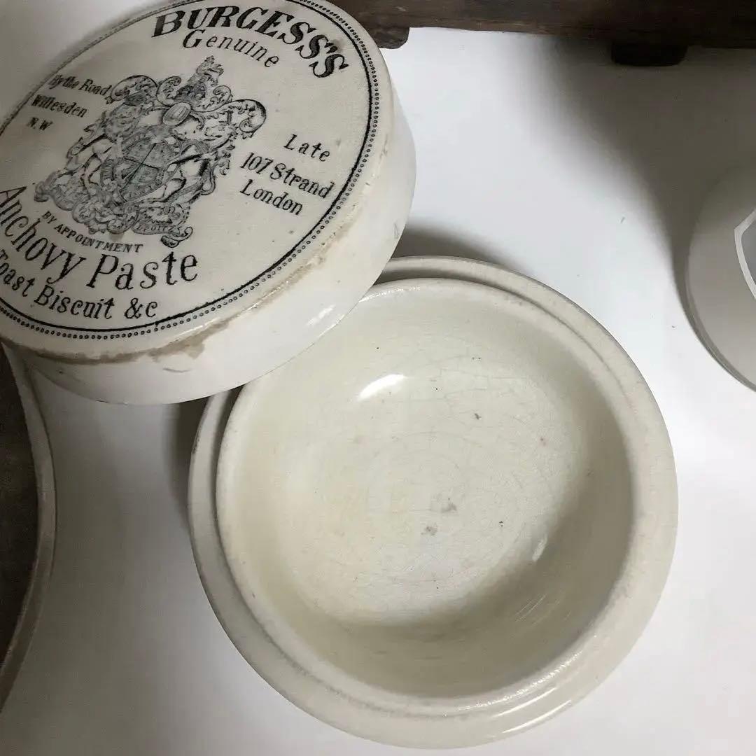 アンティーク⭐︎アンチョビ ペースト 陶器 ポット ジャー