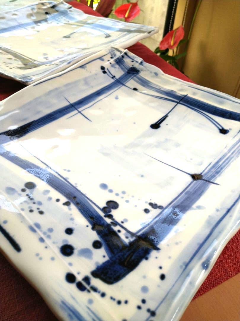 ♥希少な♥【ブロが選ぶ・高級皿・有田焼 庄右衛門作】デザイン扇型超特大皿２皿