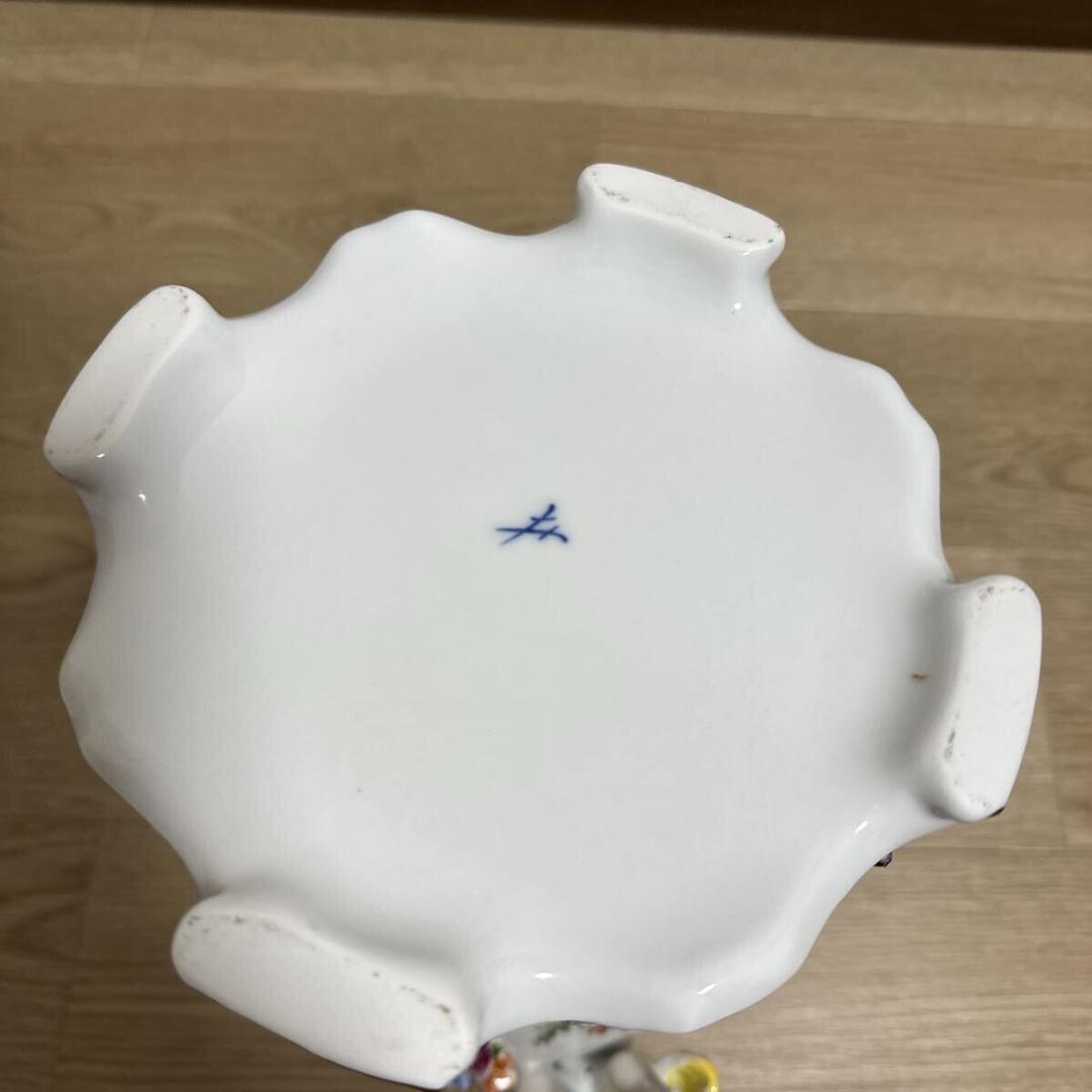 マイセン 色絵金彩 細密細工 手描き画天使 花蓋付飾り壷 花瓶 高さ43cm