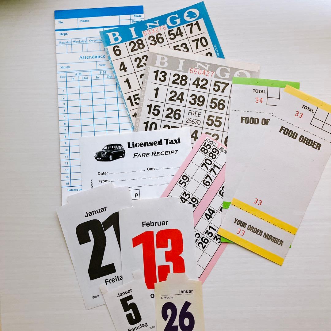 【80サイズ】デザぺ紙もの大量詰め合わせコラージュ素材 メモ シール