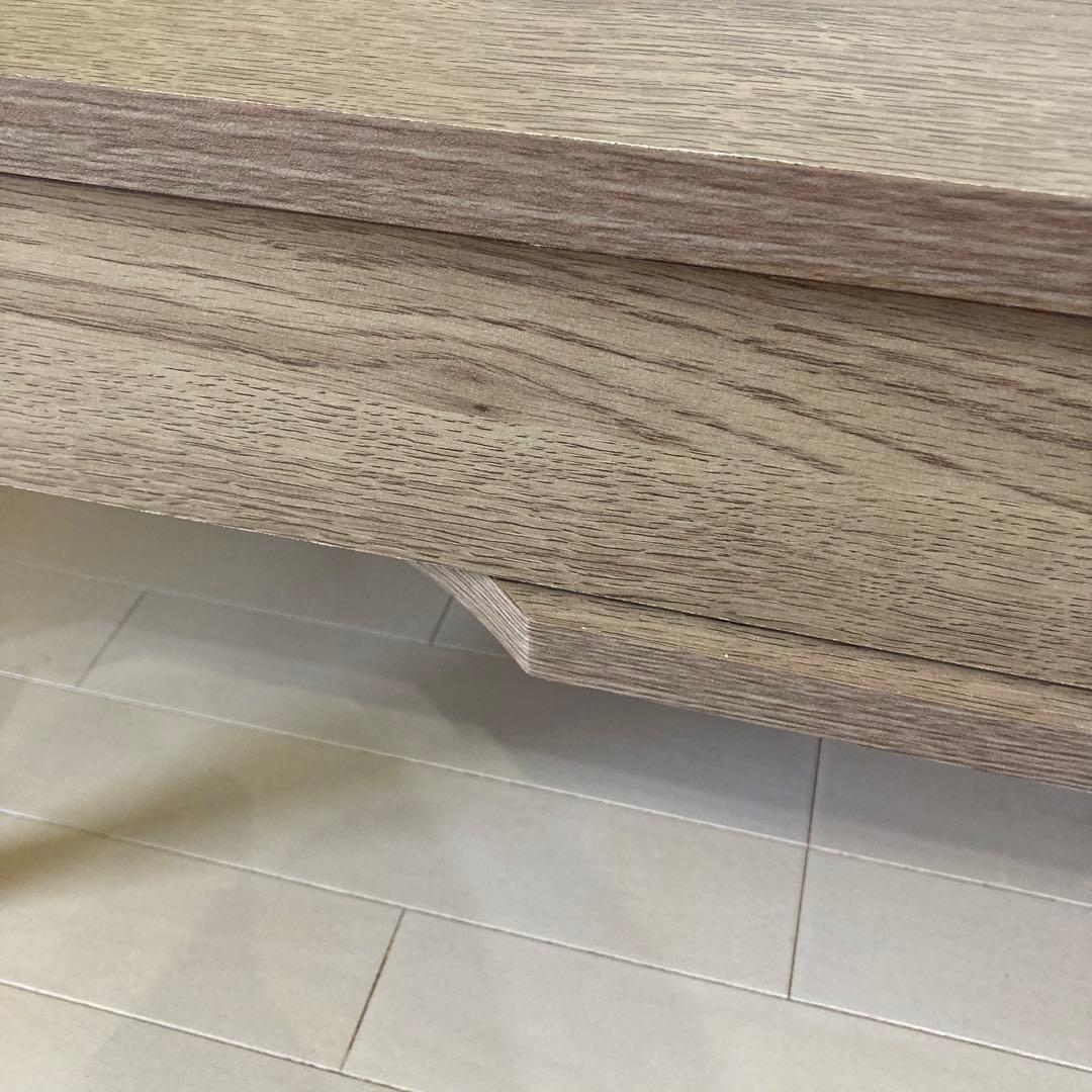 LOWYA ナチュラルウッド ローテーブル 引き出し付き