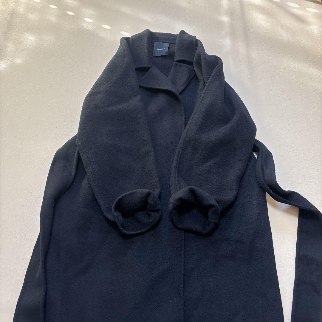 人気✨NORC ノーク リバー ロング コート ダブルフェイス ベルト付き 黒