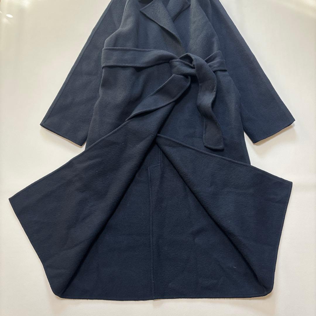 人気✨NORC ノーク リバー ロング コート ダブルフェイス ベルト付き 黒