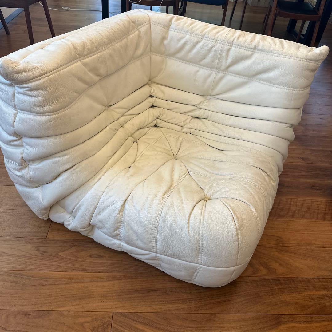 リーンロゼ　ホワイトレザー調 1人掛けソファ