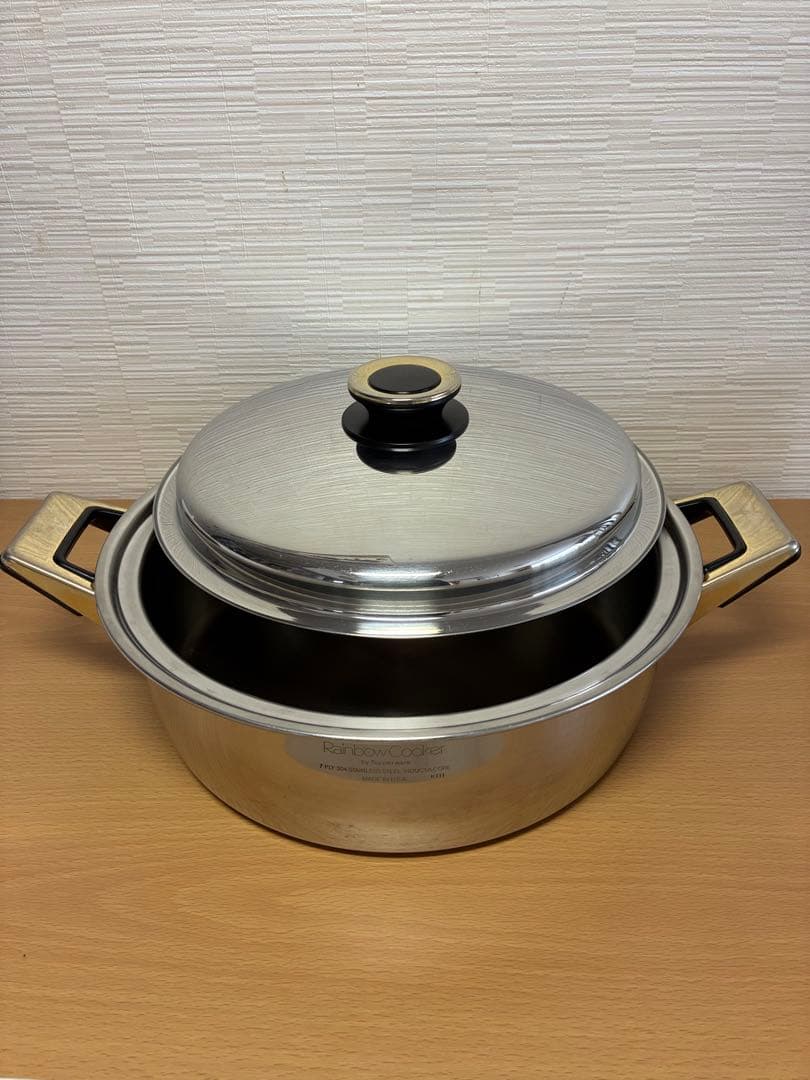 タッパーウェア Rainbow Cooker ステンレス製 中型両手鍋 26㎝