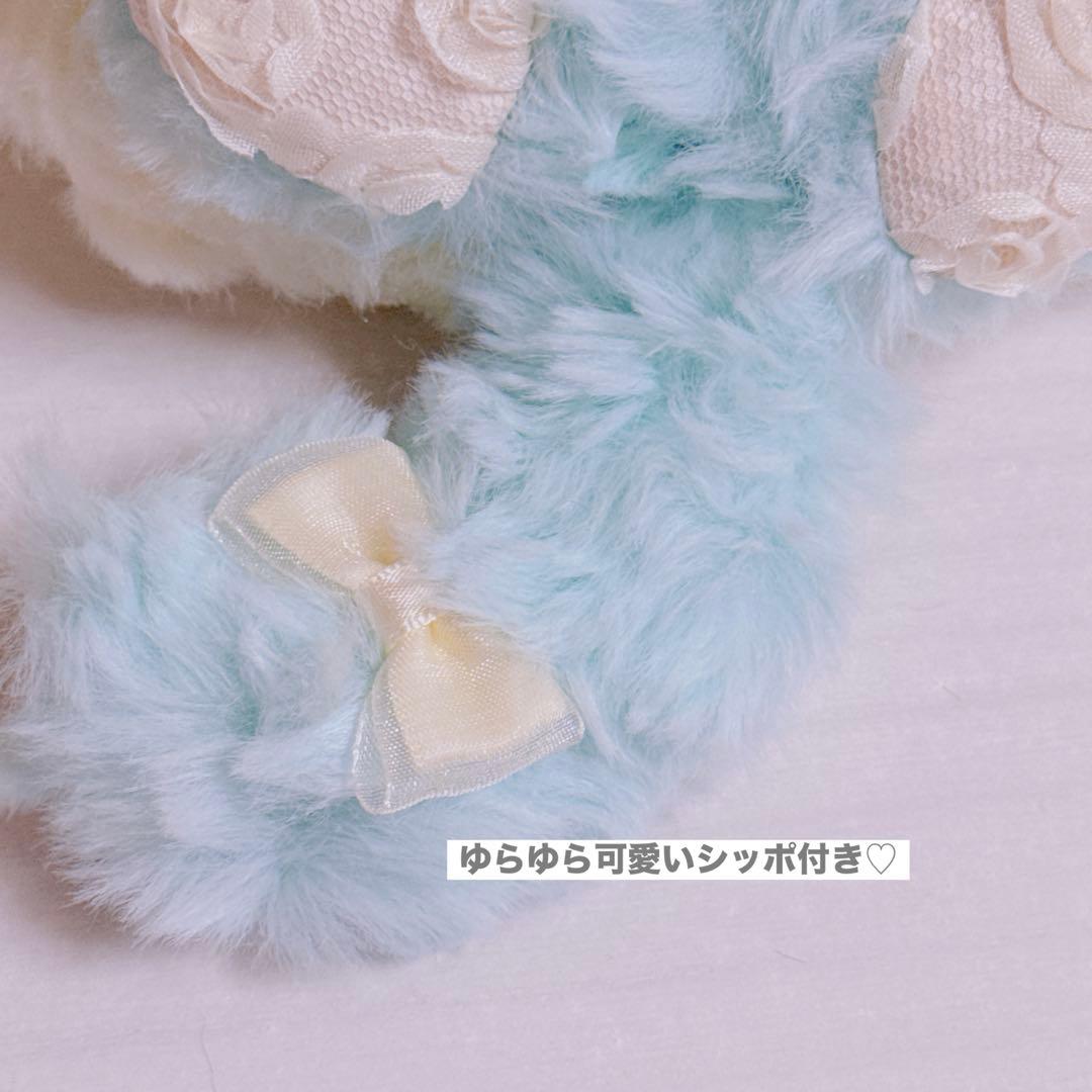 あ*き様 コヤンイサムチョン♡ミントブルーうさルミちゃんの薔薇ファーインド刺繍の