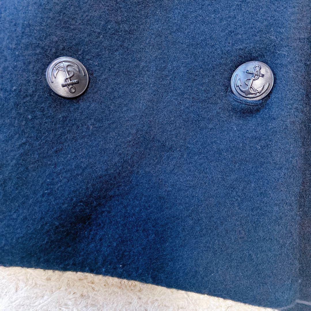 ビアズリー　フーデットウールピーコート ネイビー　フリーサイズ