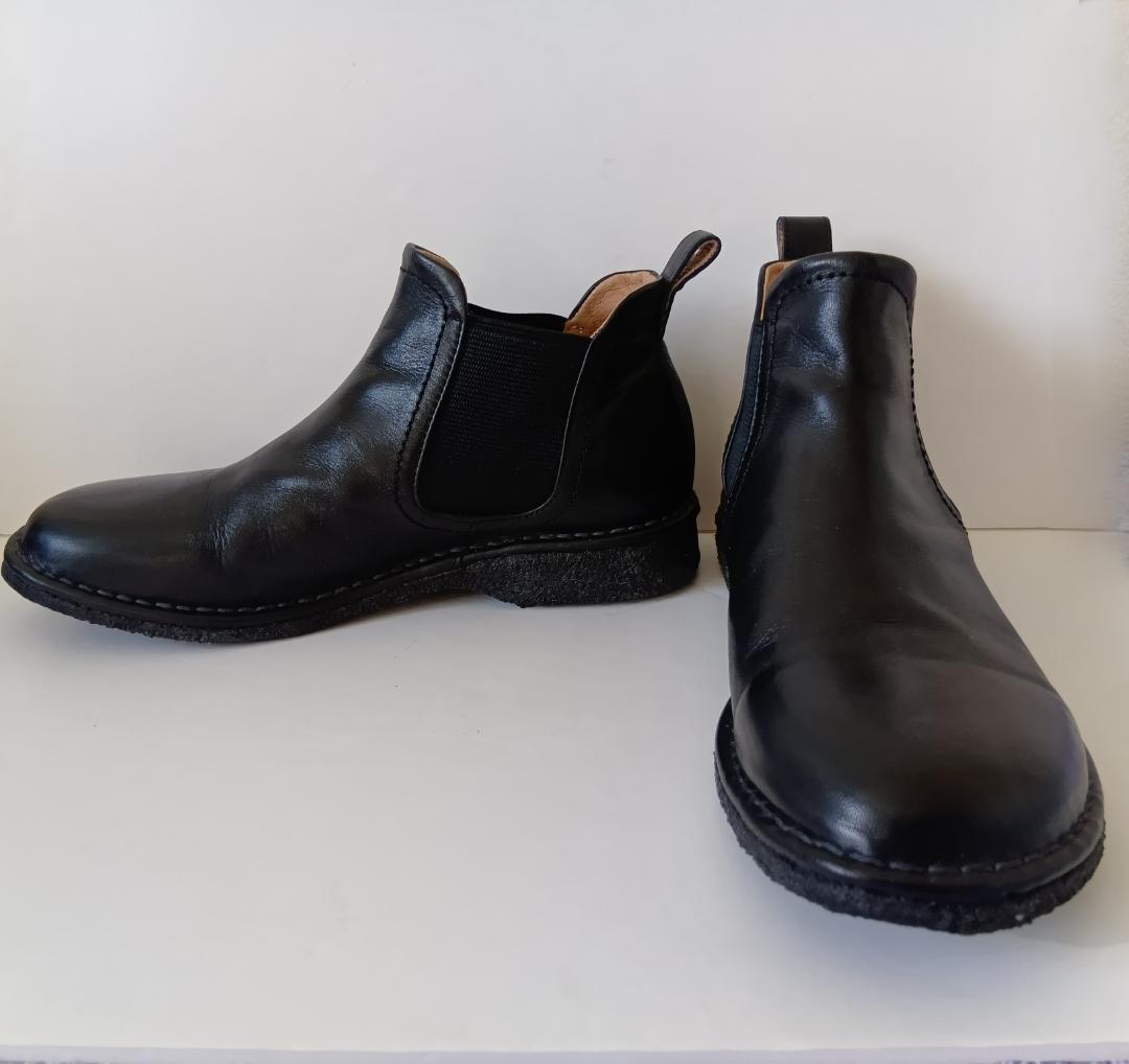 Saya 本革 ブラック 黒 ラボキゴシ フラット サイドゴアブーツ 23cm