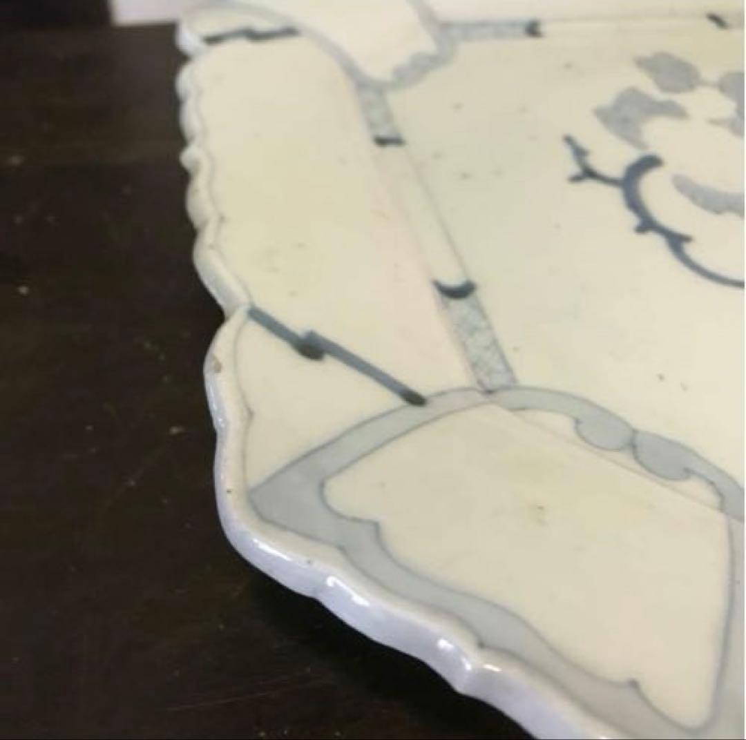 染付　陶器　当時物　盛り皿　染付の絵柄が美しい　年代物