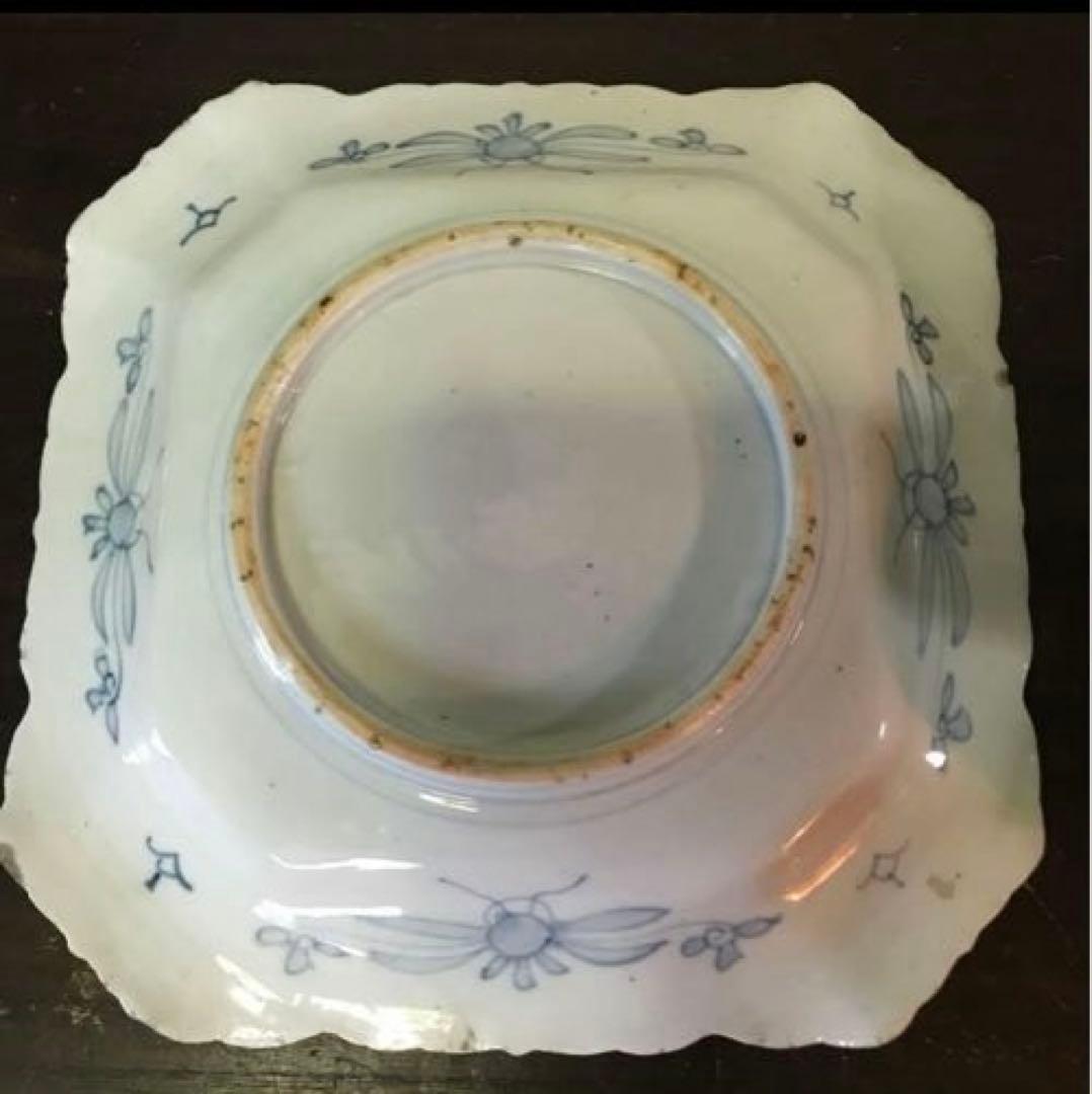 染付　陶器　当時物　盛り皿　染付の絵柄が美しい　年代物