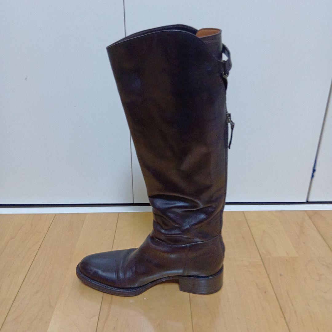 【サルトル】ダークブラウン レザー ロングブーツイタリア製サイズ35