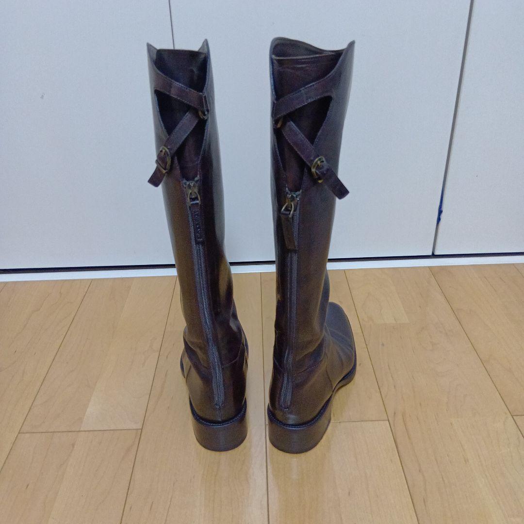 【サルトル】ダークブラウン レザー ロングブーツイタリア製サイズ35