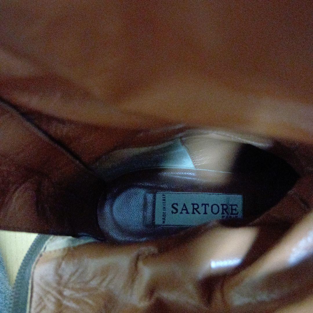 【サルトル】ダークブラウン レザー ロングブーツイタリア製サイズ35