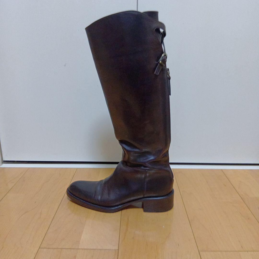 【サルトル】ダークブラウン レザー ロングブーツイタリア製サイズ35
