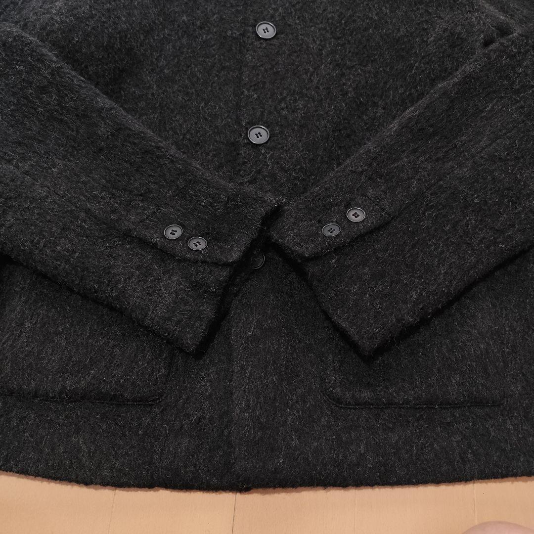 FEKETE ノーカラーウールシャギージャケット ブラック M