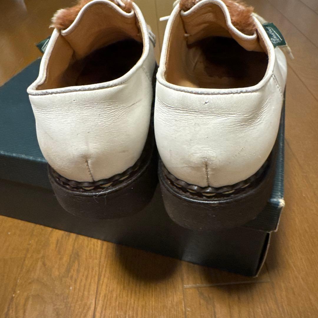 パラブーツ　UK4.5 ミカエル　白　ラビットファー　別注カラー