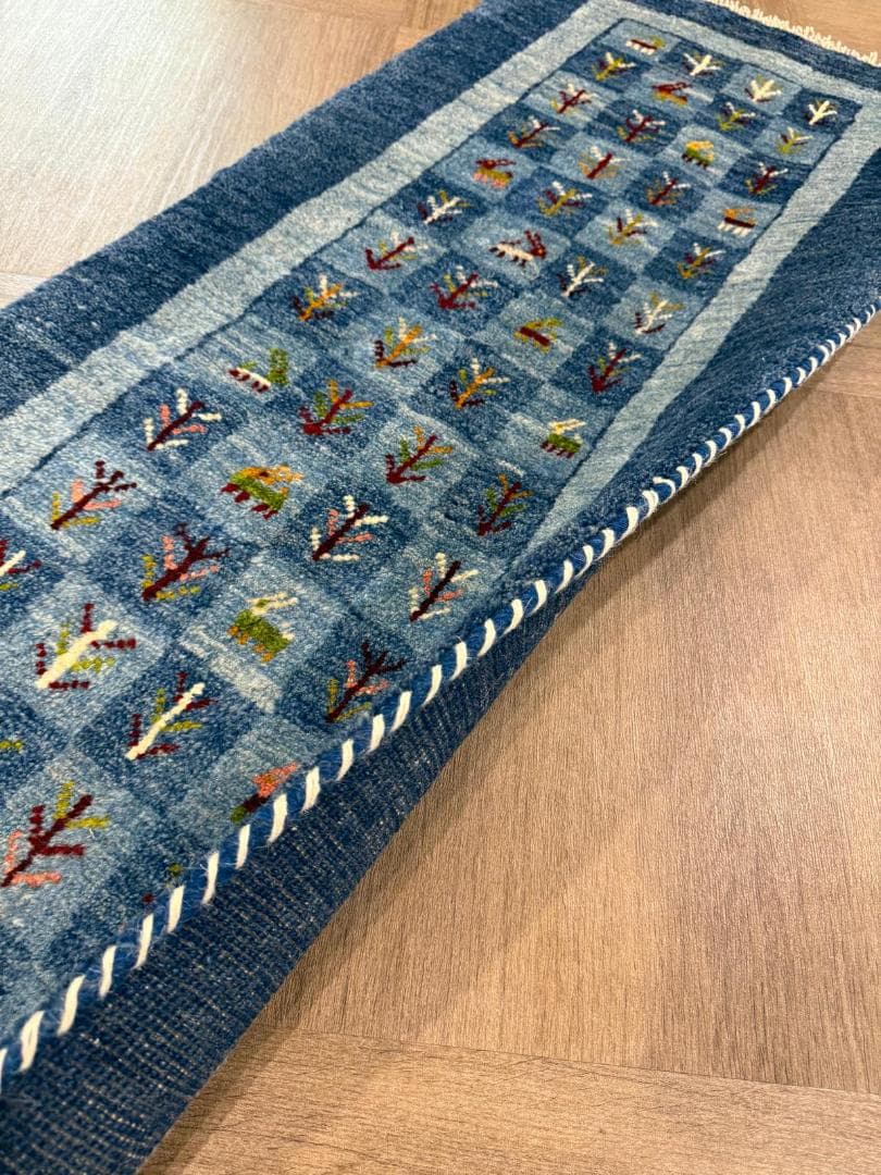 148x56cm ペルシャギャッベ ランナー (ギャベ) ペルシャ絨毯 ギャッベ
