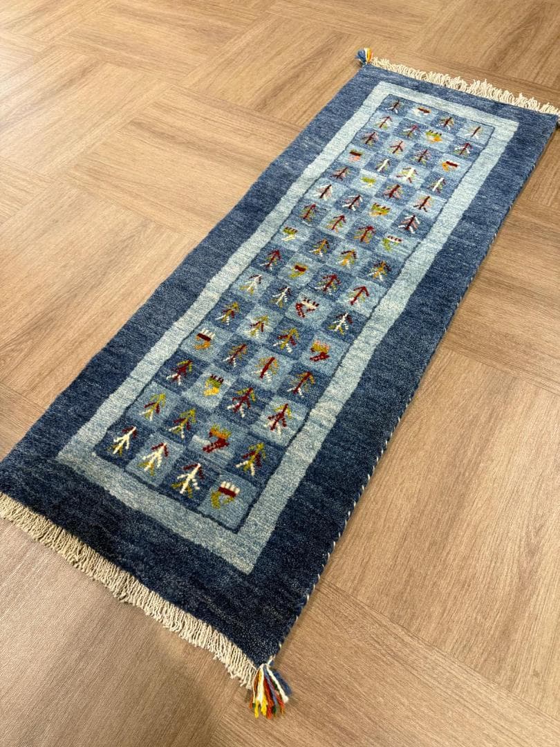 148x56cm ペルシャギャッベ ランナー (ギャベ) ペルシャ絨毯 ギャッベ