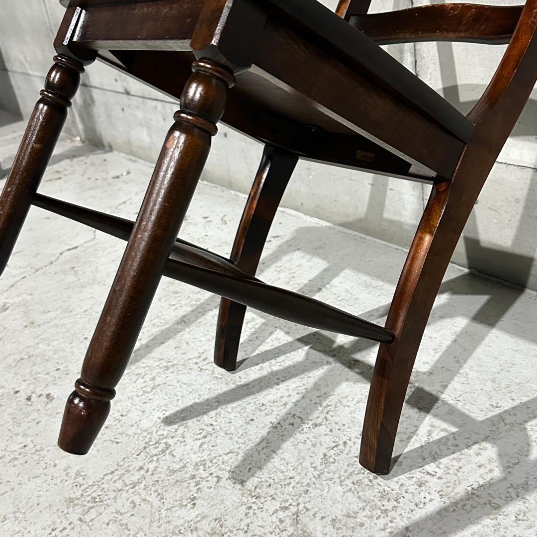 ✦80年代✦北海道民芸家具 板座チェア 無垢材 ダイニングチェア 昭和家具 民芸