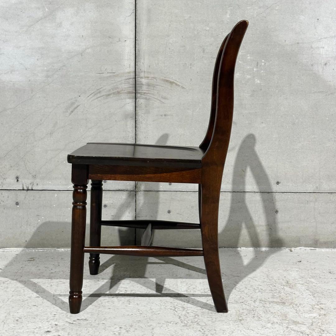 ✦80年代✦北海道民芸家具 板座チェア 無垢材 ダイニングチェア 昭和家具 民芸