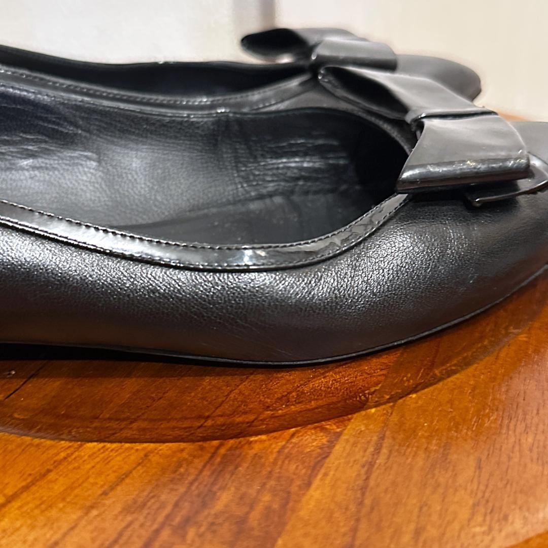 【CHANEL】リボンパンプス ブラック サイズ36½ / sh142