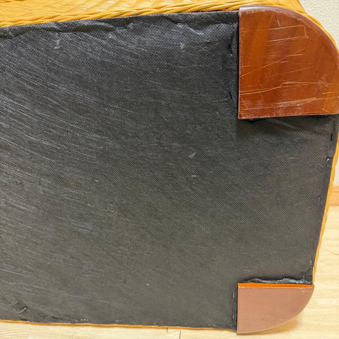 ラタン ガラステーブル 籐 ローテーブル