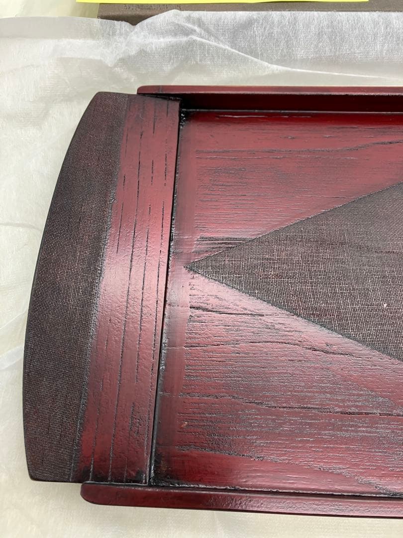 新品未使用　紅布着　鈴木誠一郎作　会津塗　会津塗漆器　うるし塗り　お盆　トレー