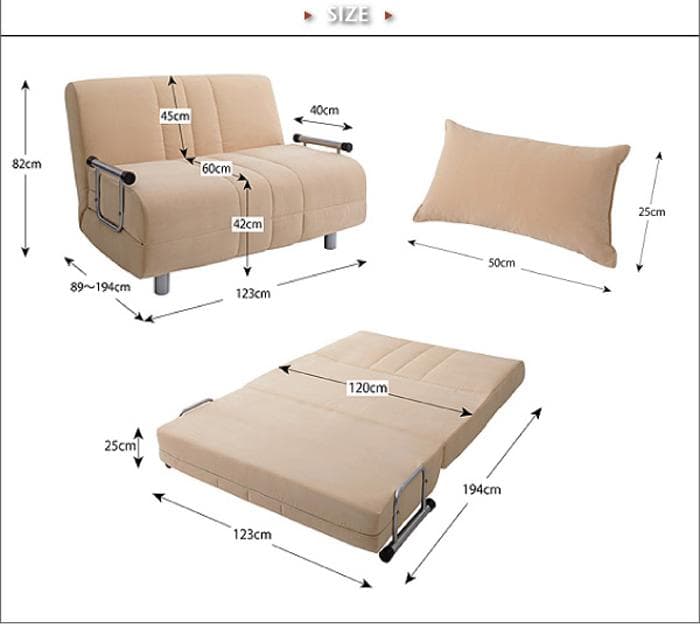 新品未使用　カウチソファベッド　ベット　セミダブル　クッション付き　アイボリー
