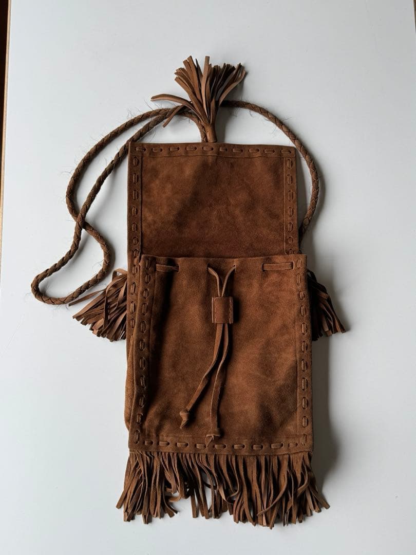 [状態良好]PRADA スエード　フリンジ　ショルダーバッグ　ヴィンテージ