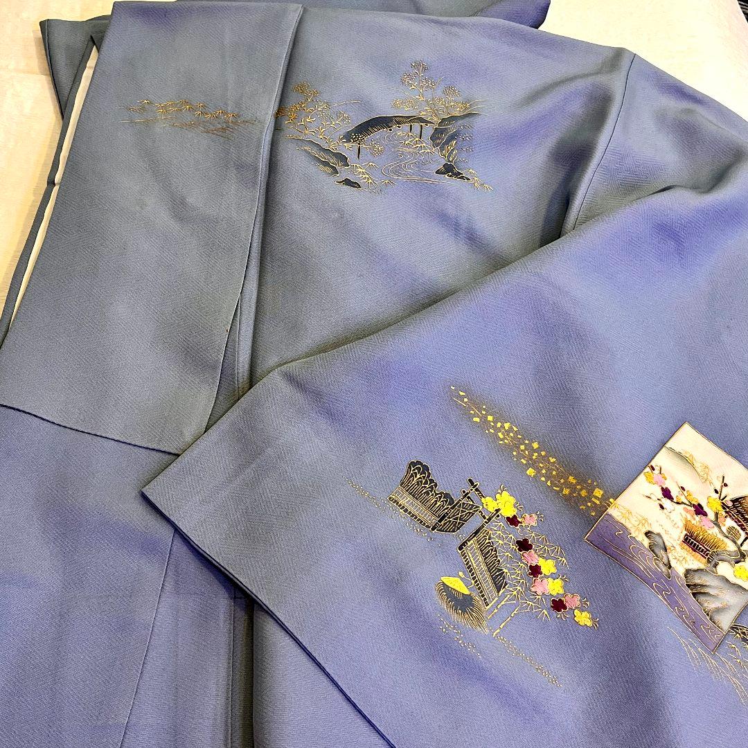 訪問着4点セット　正絹　たたき　相良刺繍　京友禅