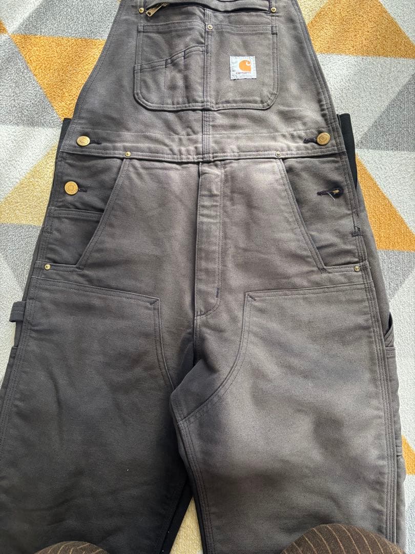 カーハート ダブルニー ブラック オーバオール アメカジ 30×32