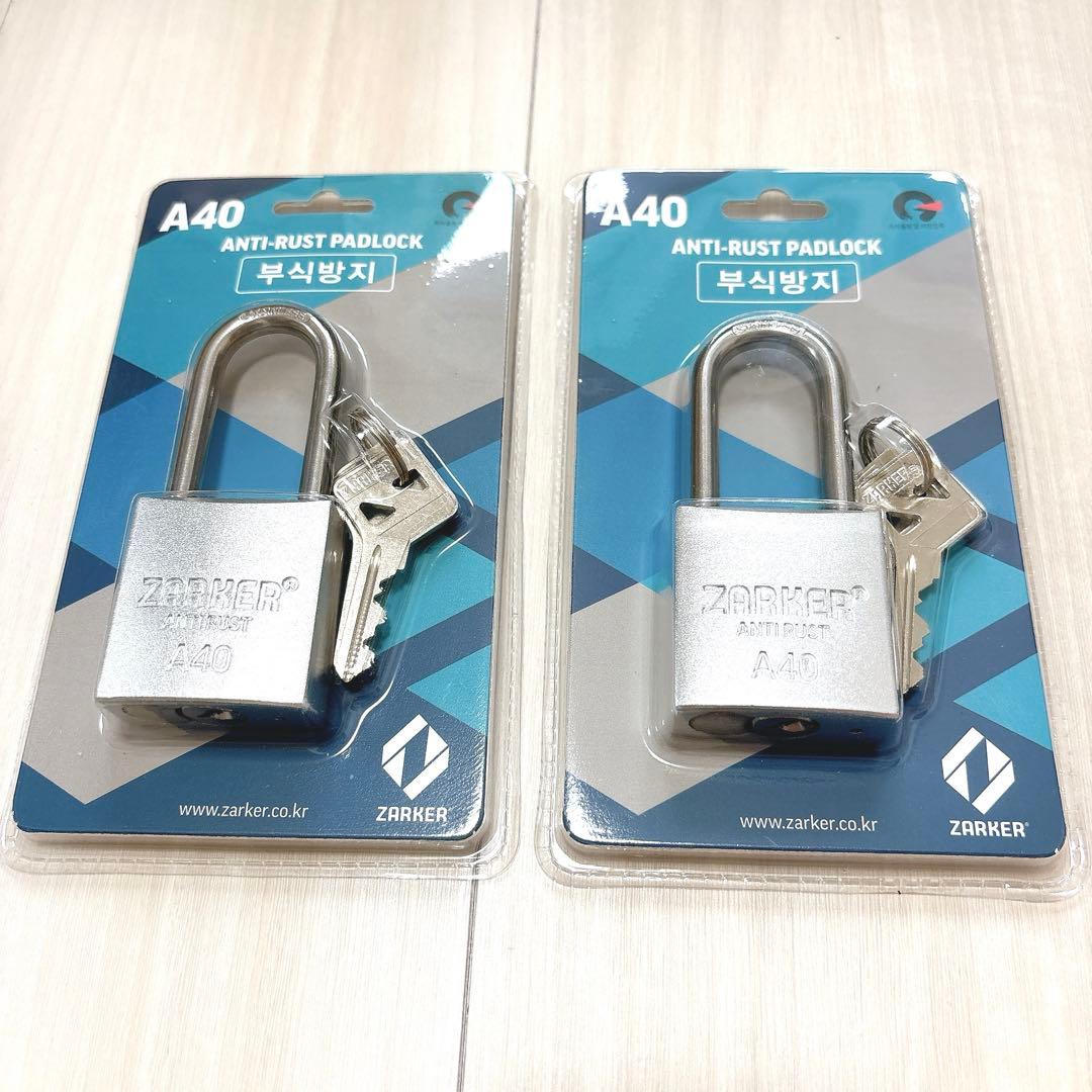 ZARKER ザーカー ステンレス製防錆南京錠 シルバー 2個セット