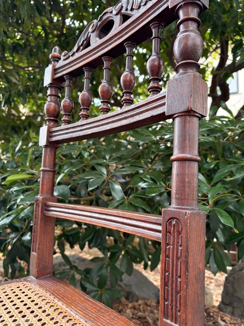 フランスアンティークチェア インテリア 木製椅子 ランタン編み 店舗什器 アンリ