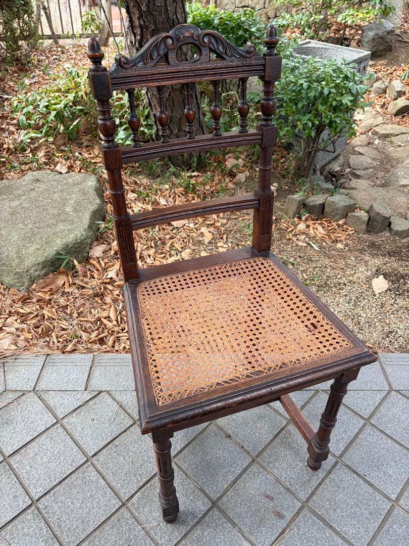 フランスアンティークチェア インテリア 木製椅子 ランタン編み 店舗什器 アンリ