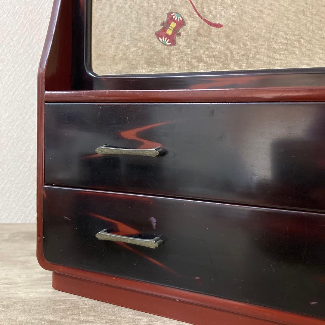 大正〜昭和初期　時代箪笥　小箪笥　アンティーク〈検 漆塗り　蒔絵　茶箪笥　飾り棚