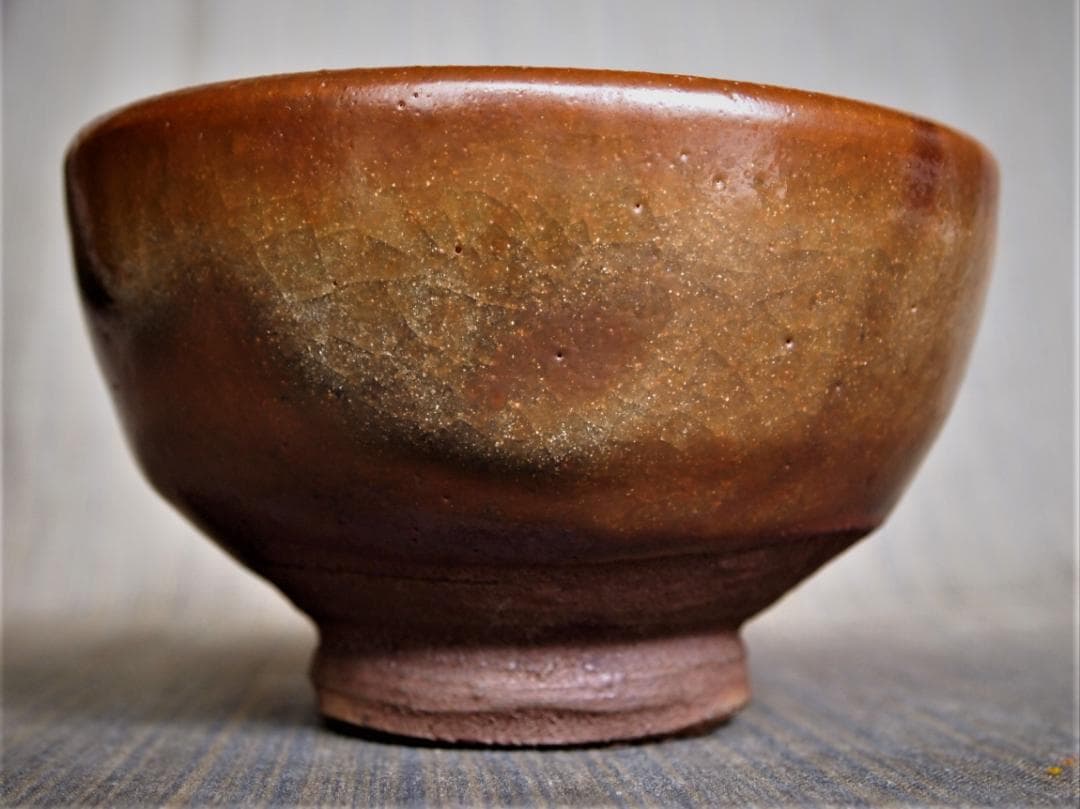 希少作★山田和《師：加藤唐九郎》★唐津茶碗★共箱・共布