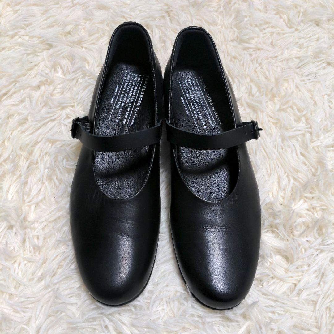 chausser ショセトラベルシューズ フラット ストラップ レザー 24cm