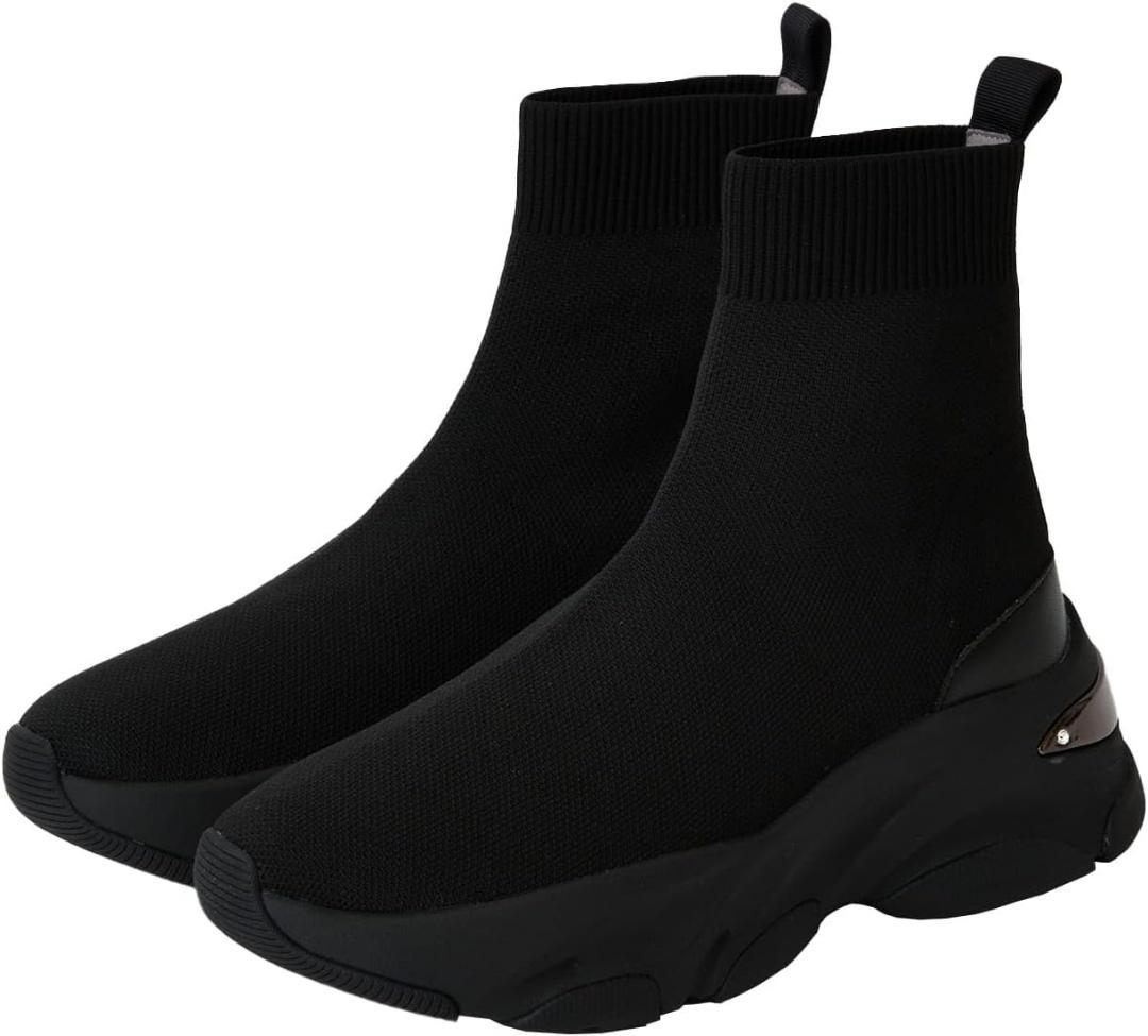 ＋diana ニットソックススニーカーブーツ ショートブーツ 黒 24.5