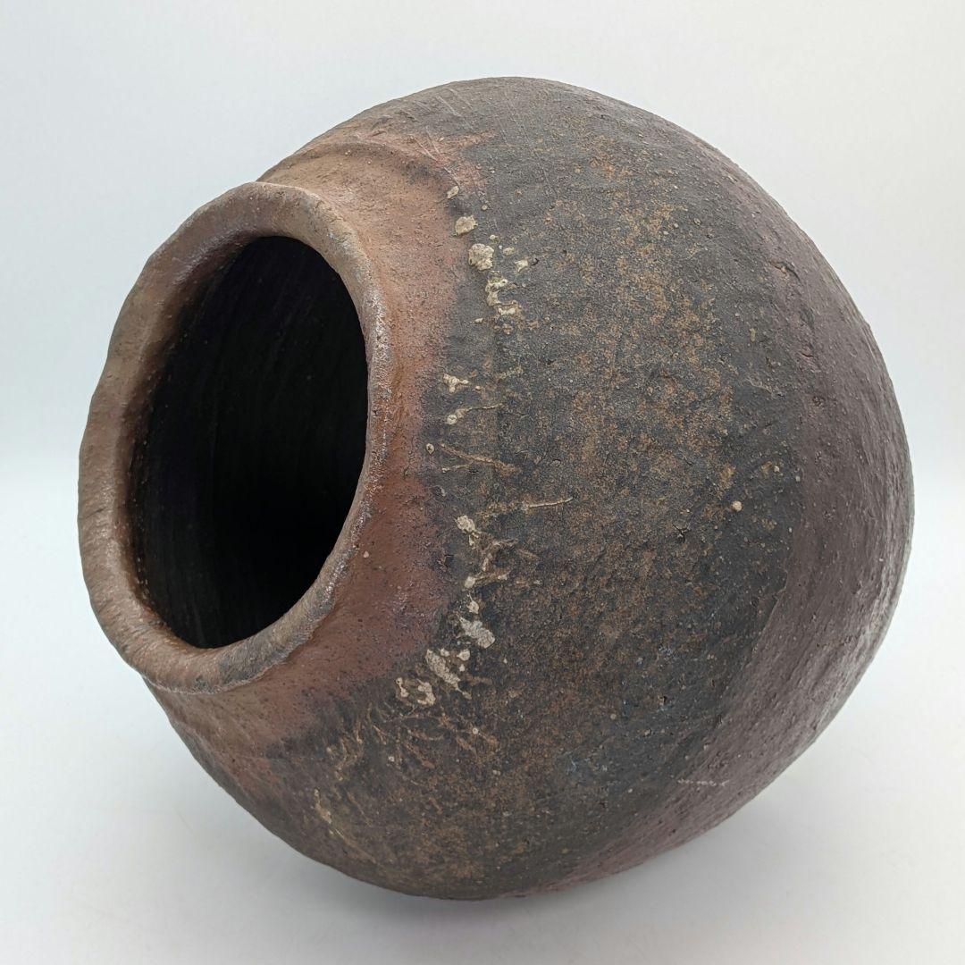 【水漏れあり】中村六郎 備前焼 大壺 大壷 紐作り 希少 置物 インテリア つぼ