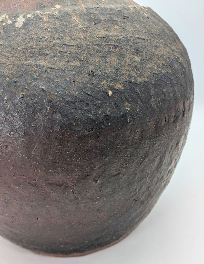 【水漏れあり】中村六郎 備前焼 大壺 大壷 紐作り 希少 置物 インテリア つぼ