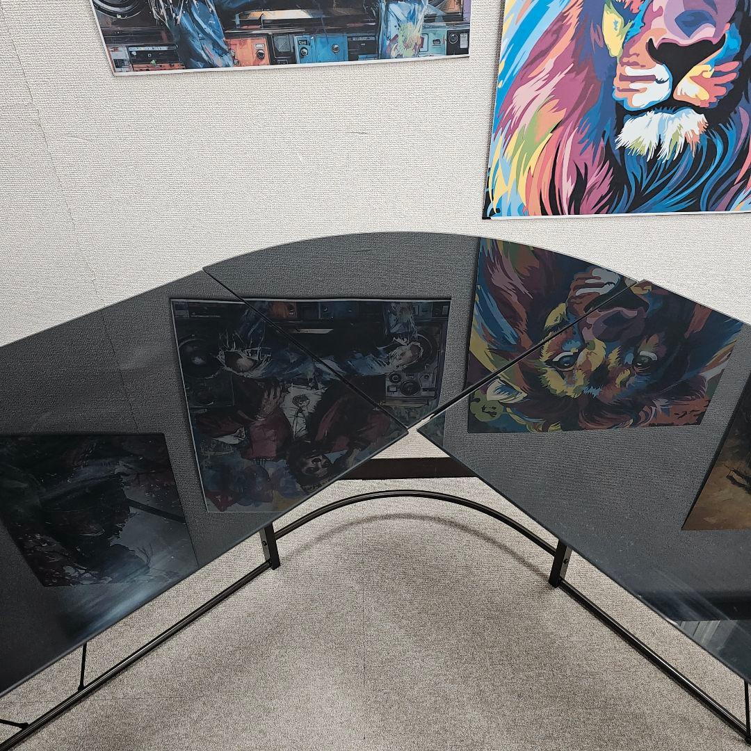 ガラス L字型パソコンデスク 東京23区全域送料無料