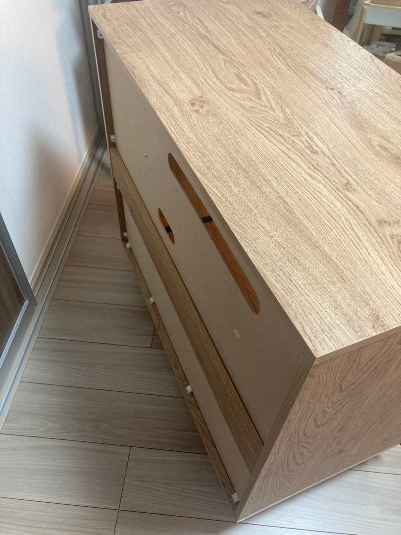 [14の購入15発送 16-18発送不可]LOWYAラタンキッチン収納幅90cm