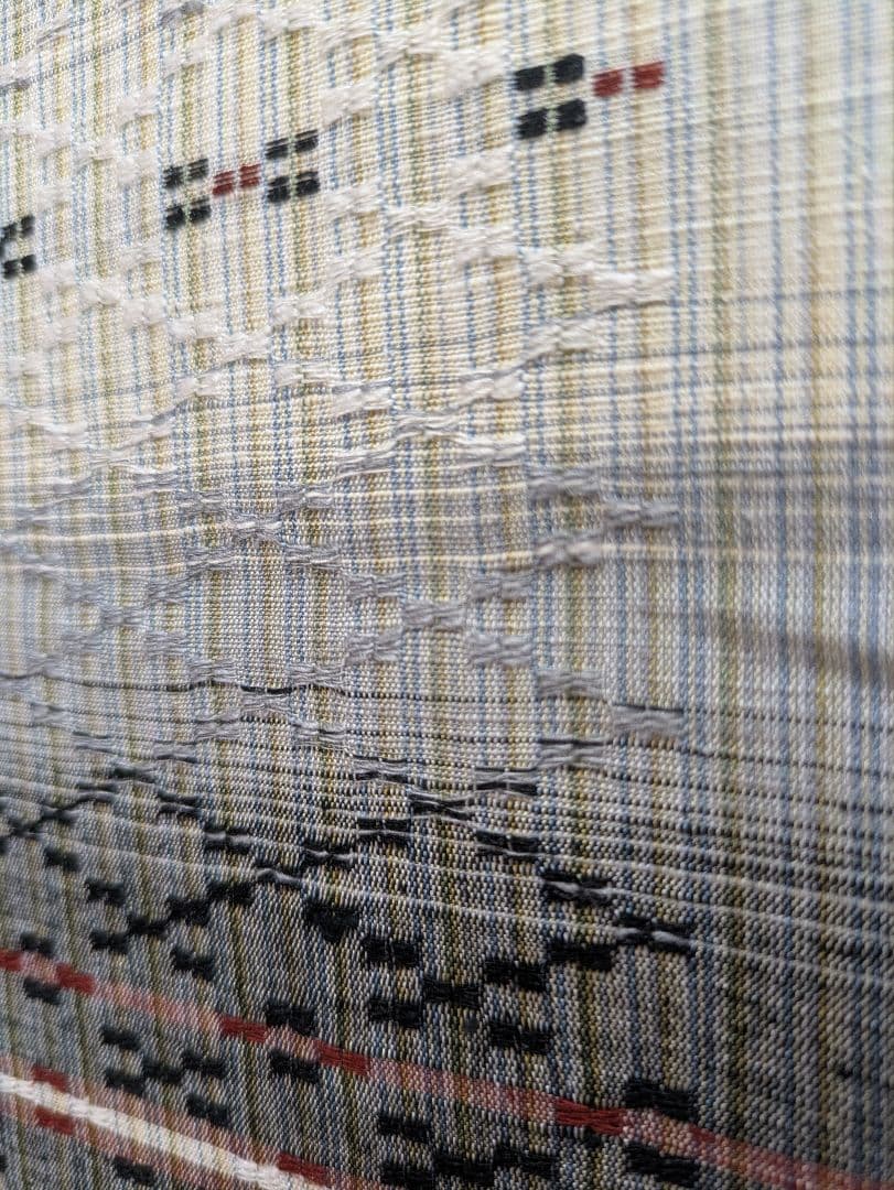 なーみ美品⭐️「南国花織」リバーシブル正絹洒落袋帯　全通柄