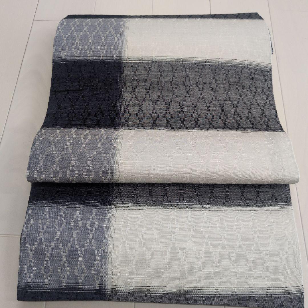 なーみ美品⭐️「南国花織」リバーシブル正絹洒落袋帯　全通柄