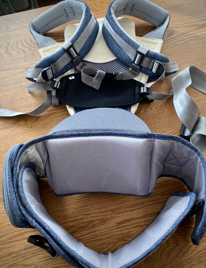 ミキハウス × ポグネー ベビーキャリア 抱っこ紐 デニム ヒップシート