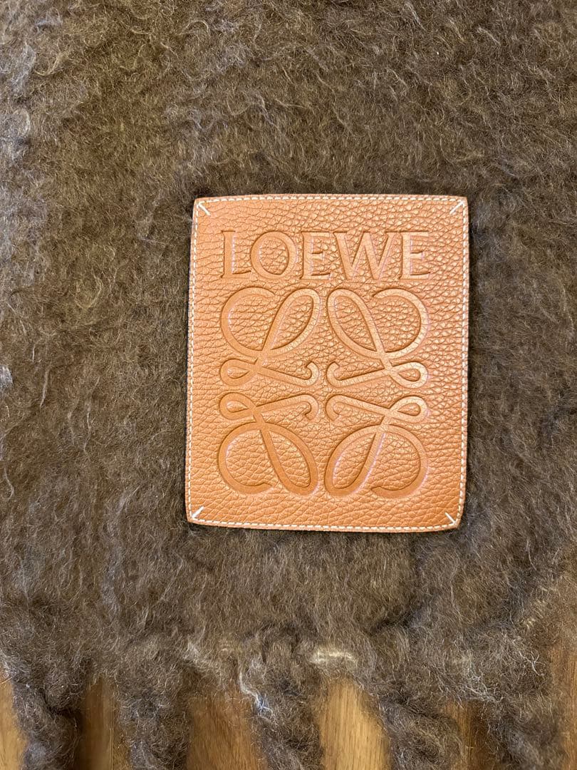 【セール】LOEWE ロエベ　アナグラム ストライプ モヘア ブランケット